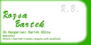 rozsa bartek business card